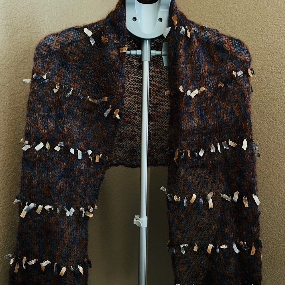 Handmade Wool Mohair Mohair Shawl 22”x68”